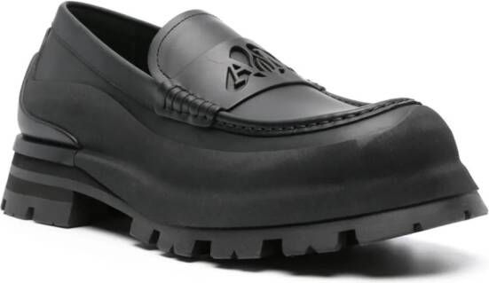 Alexander McQueen Seal-logo leather loafers Black