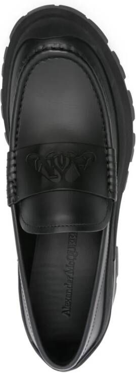 Alexander McQueen Seal-logo leather loafers Black