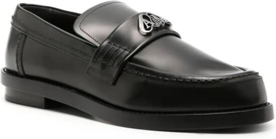 Alexander McQueen Seal-plaque leather loafers Black