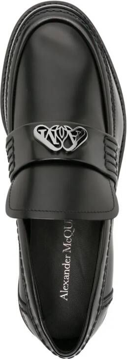 Alexander McQueen Seal-plaque leather loafers Black