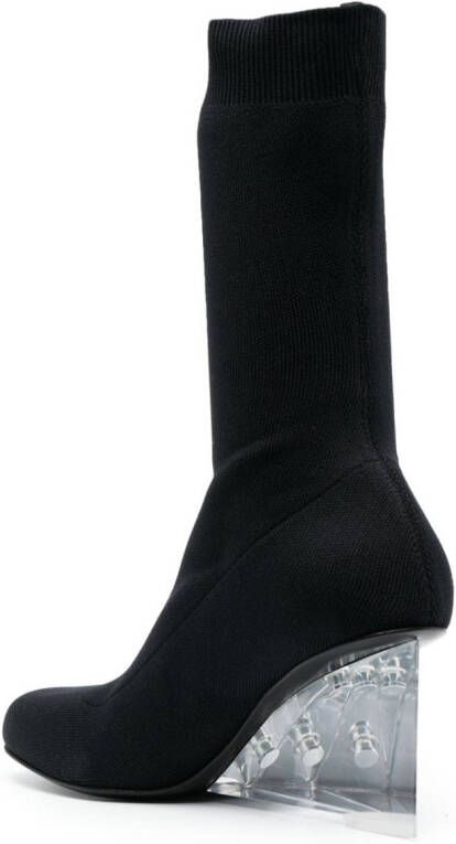 Alexander McQueen Shard 115mm wedge boots Black