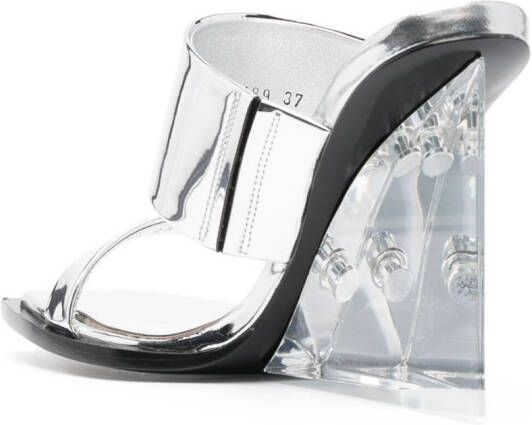 Alexander McQueen Shard 75mm wedge sandals Silver