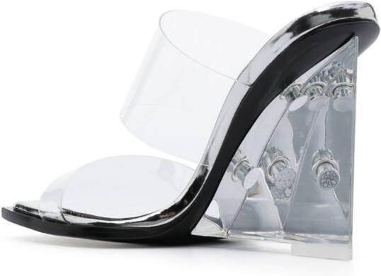 Alexander McQueen Shard wedge-heel sandals Silver