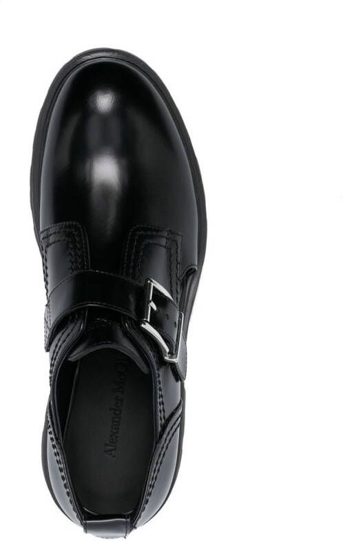 Alexander McQueen side-buckle fastening brogue shoes Black