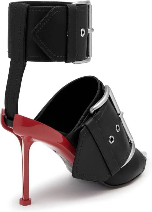 Alexander McQueen Slash Buckle 90mm leather sandals Black