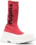 Alexander McQueen sock-style logo-print boots Red - Thumbnail 2