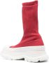 Alexander McQueen sock-style logo-print boots Red - Thumbnail 3