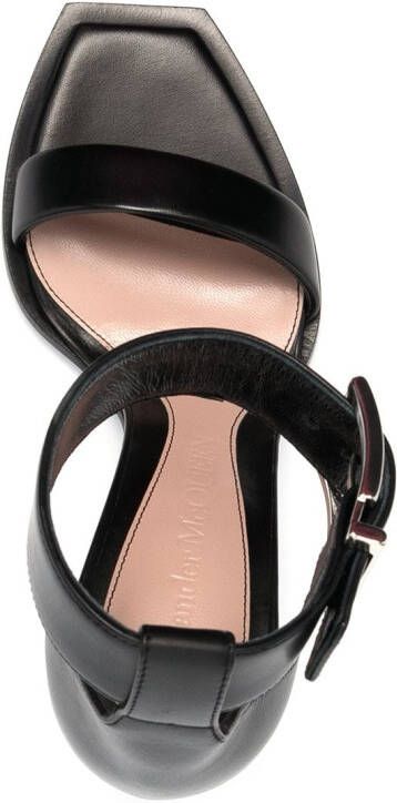 Alexander McQueen square-toe leather sandals Black