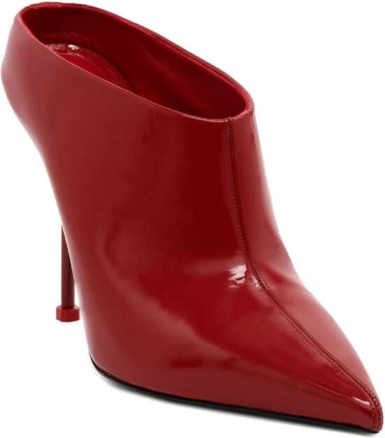 Alexander McQueen Thorn patent leather mules Red