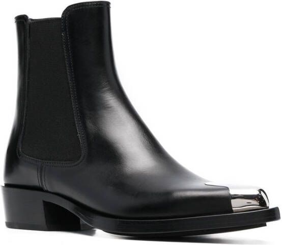 Alexander McQueen toe-cap 35mm leather boots Black