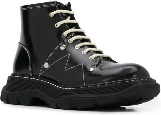 Alexander McQueen tread lace-up boots Black
