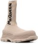 Alexander McQueen Tread ribbed-knit ankle boots Neutrals - Thumbnail 2