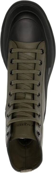 Alexander McQueen Tread Slick high-top leather sneakers Green