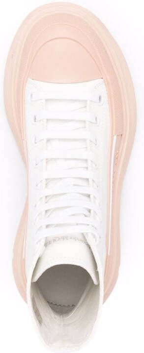 Alexander McQueen Tread Slick lace-up ankle boots White