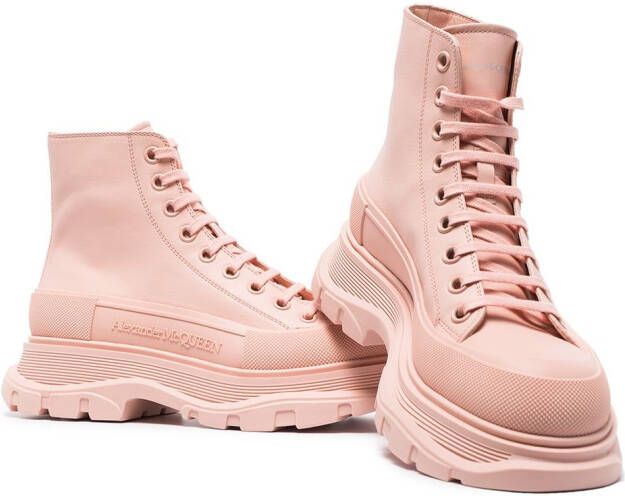 Alexander McQueen Tread Slick lace-up boots Pink
