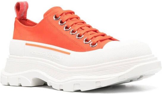 Alexander McQueen Tread-Slick Lace-Up canvas sneakers Orange