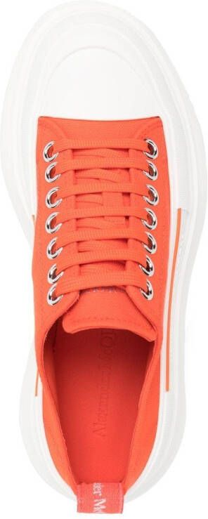 Alexander McQueen Tread-Slick Lace-Up canvas sneakers Orange