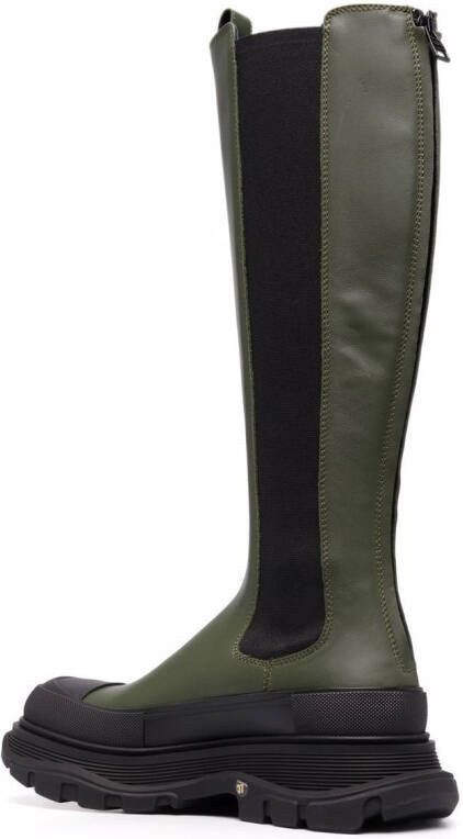 Alexander McQueen Tread Slick leather mid-calf boots Green