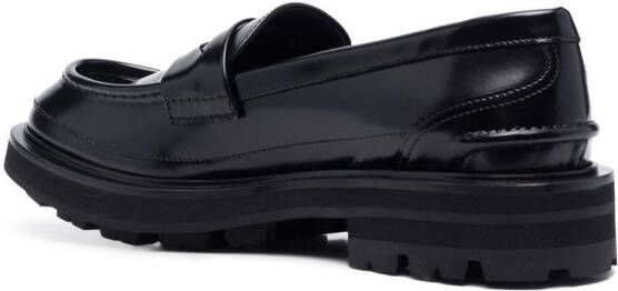 Alexander McQueen tread-sole penny-slot loafers Black