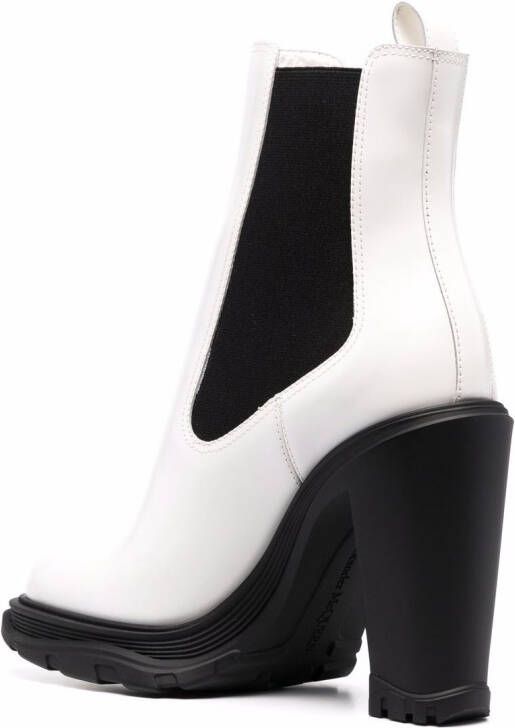 Alexander McQueen two-tone leather boots White