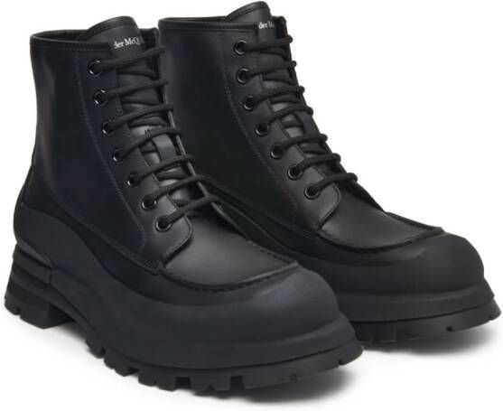 Alexander McQueen Wander leather lace-up boots Black
