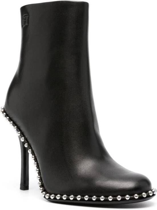Alexander Wang 110mm stud-embellished leather ankle boots Black