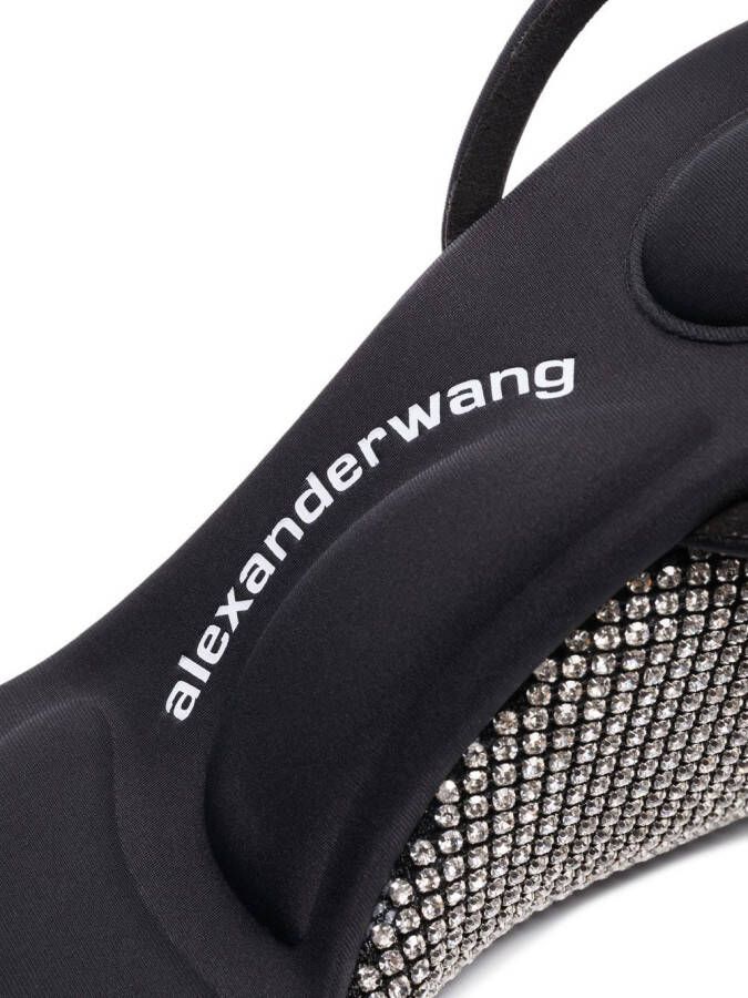 Alexander Wang Dahlia crystal-embellished wedge 105mm sandals Black
