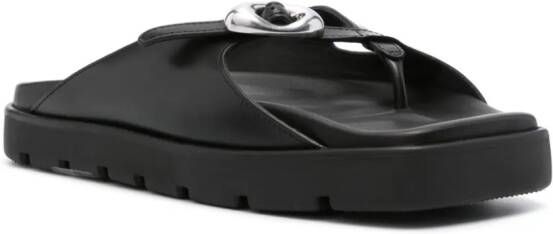 Alexander Wang Dome logo-buckle sandals Black