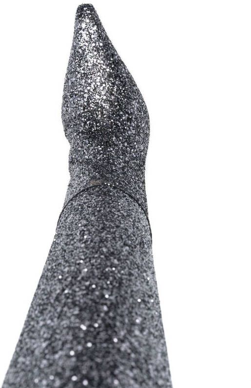 Alexander Wang glitter thigh-high boots Silver