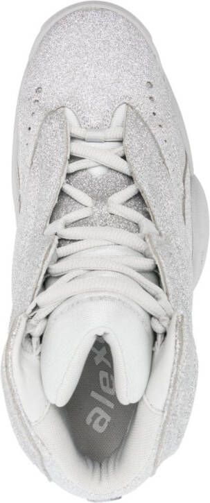 Alexander Wang Hoop glittery high-top sneakers Silver