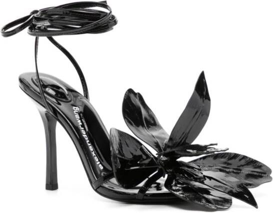 Alexander Wang Leonie 105mm floral-appliqué sandals Black