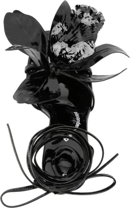 Alexander Wang Leonie 105mm floral-appliqué sandals Black