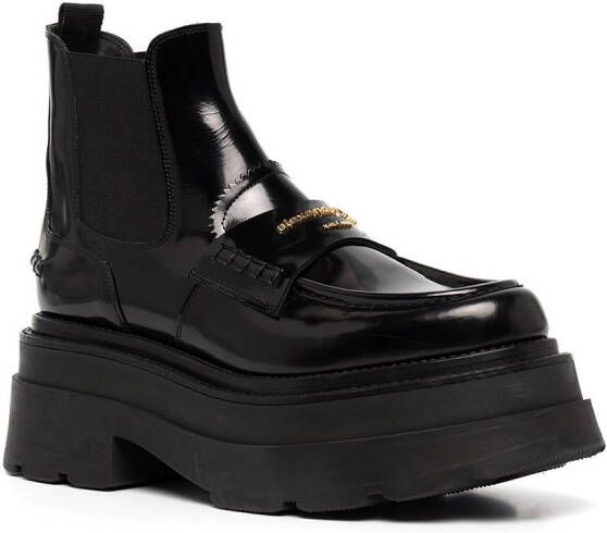 Alexander Wang logo-plaque chunky sole boots Black