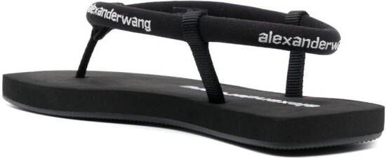 Alexander Wang logo-print thong sandals Black