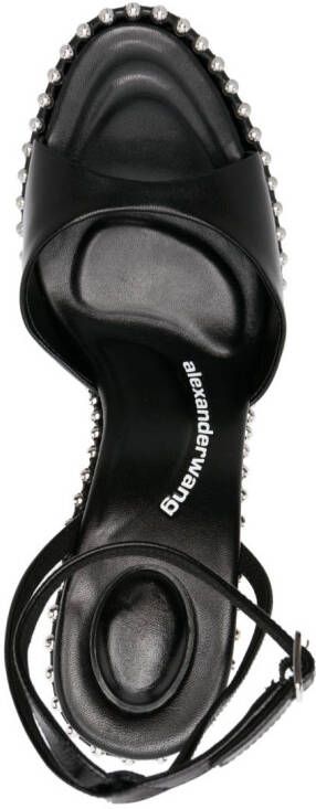 Alexander Wang Nova 145mm platform leather sandals Black