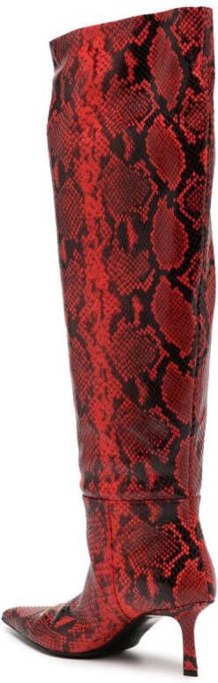Alexander Wang Viola snake-print leather boots Red
