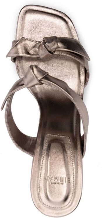 Alexandre Birman 90mm knot-detailing leather mules Gold