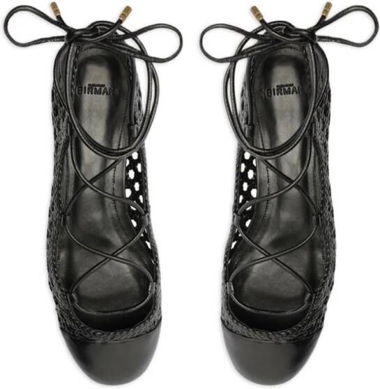Alexandre Birman Ballerina Tresse woven leather lace-up ballerina shoes Black