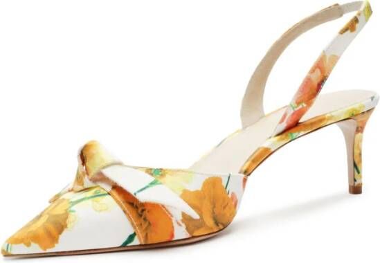 Alexandre Birman Clarita 60mm floral-print slingback sandals Yellow