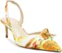 Alexandre Birman Clarita 60mm floral-print slingback sandals Yellow - Thumbnail 4