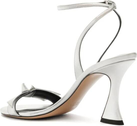 Alexandre Birman Clarita Bell 85mm metallic leather sandals Silver