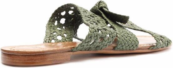 Alexandre Birman Clarita braided flat mules Green