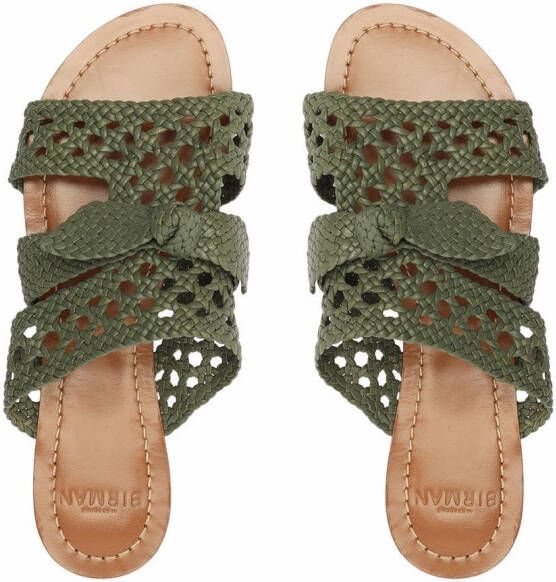 Alexandre Birman Clarita braided flat mules Green