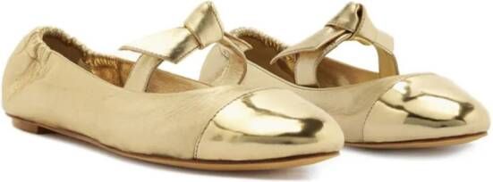 Alexandre Birman Clarita metallic leather ballet pumps Gold