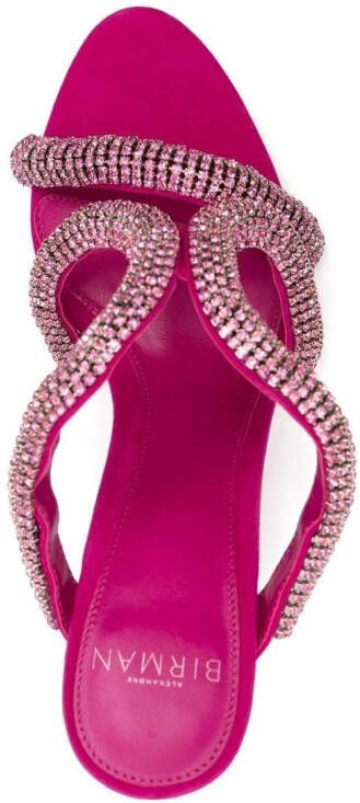 Alexandre Birman crystal-embellished 85mm mules Pink