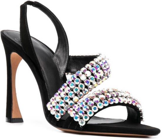 Alexandre Birman crystal-embellished leather sandals Black