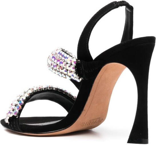 Alexandre Birman crystal-embellished leather sandals Black