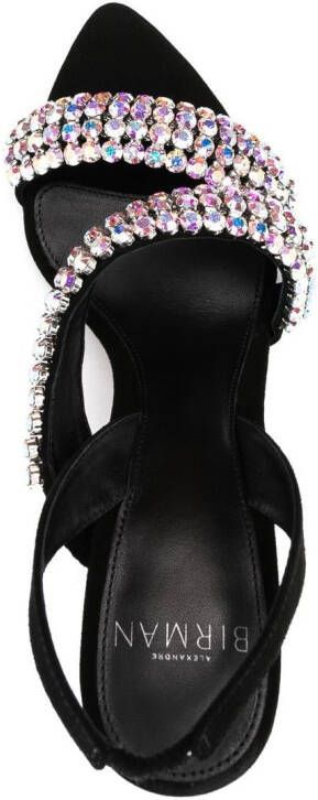 Alexandre Birman crystal-embellished leather sandals Black
