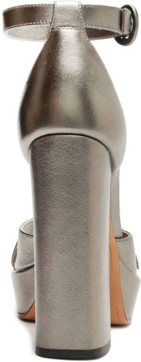 Alexandre Birman Madelina Curve 120mm leather sandals Silver