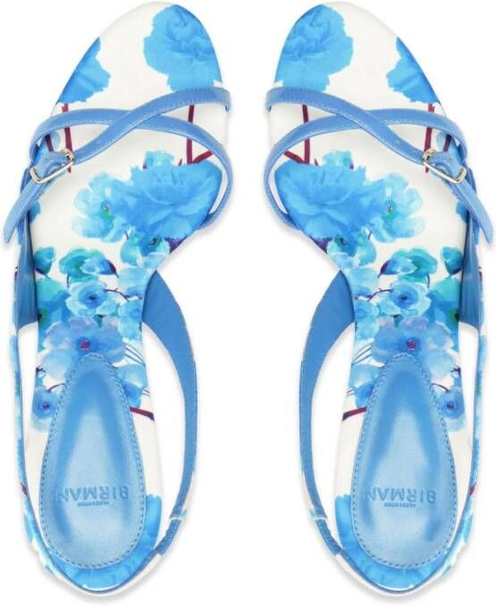 Alexandre Birman Maia 60mm floral-print sandals Blue